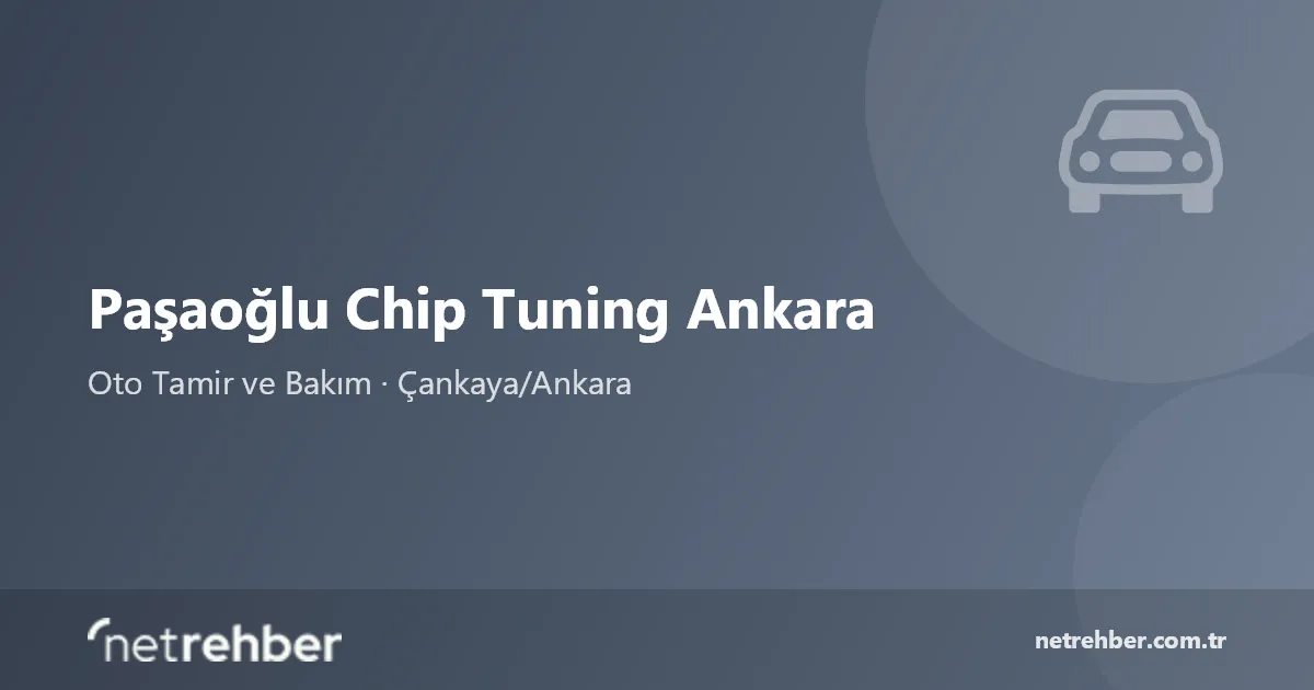 Paşaoğlu Chip Tuning Ankara kapak görseli