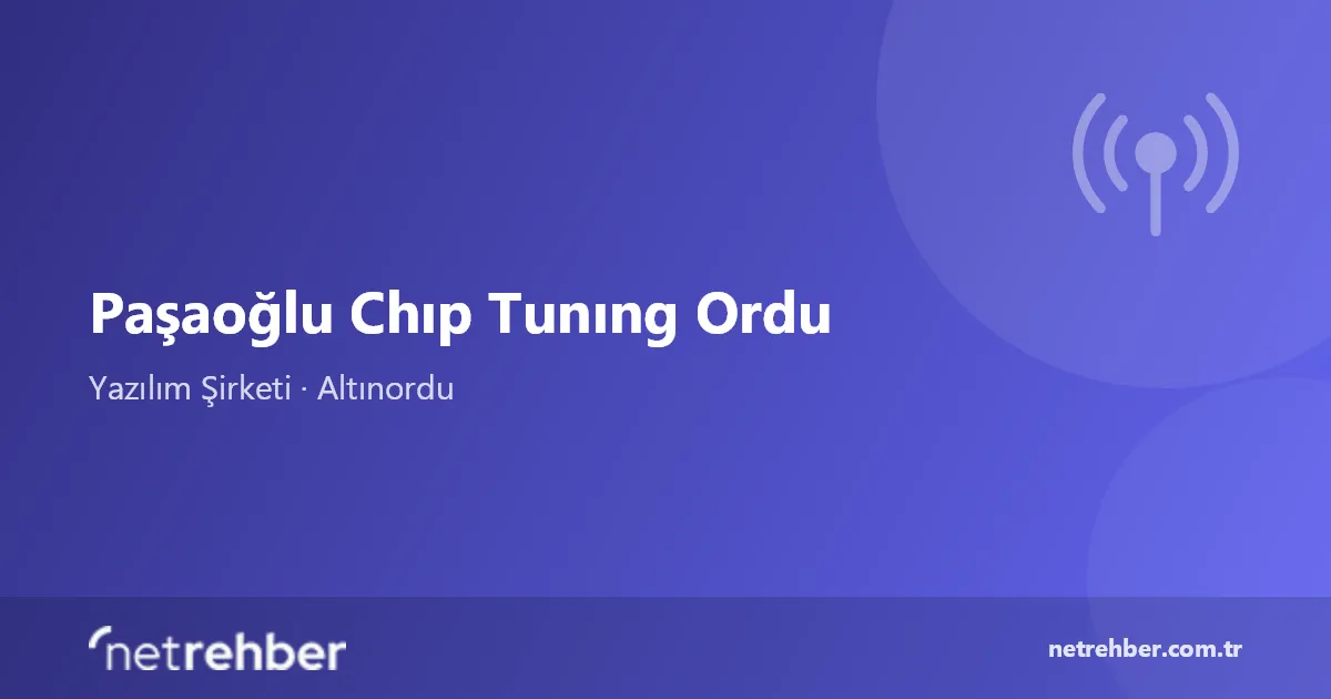 Paşaoğlu Chıp Tunıng Ordu kapak görseli