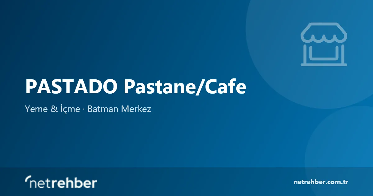 PASTADO Pastane/Cafe kapak görseli