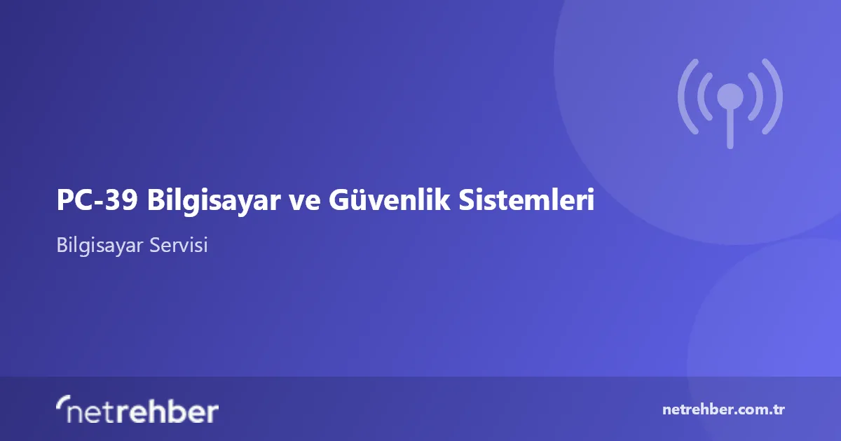 PC-39 Bilgisayar ve Güvenlik Sistemleri kapak görseli