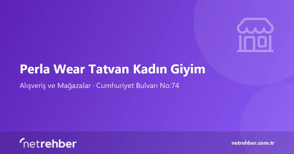 Perla Wear Tatvan Kadın Giyim kapak görseli