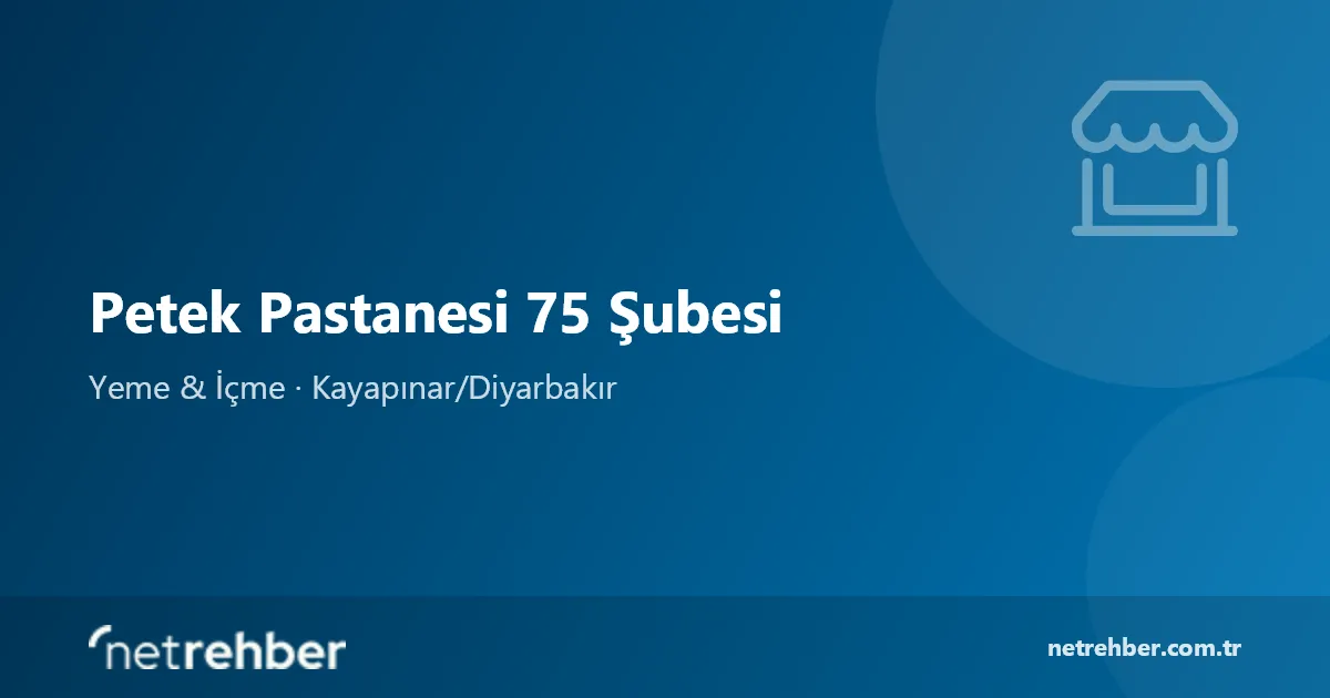 Petek Pastanesi 75 Şubesi kapak görseli