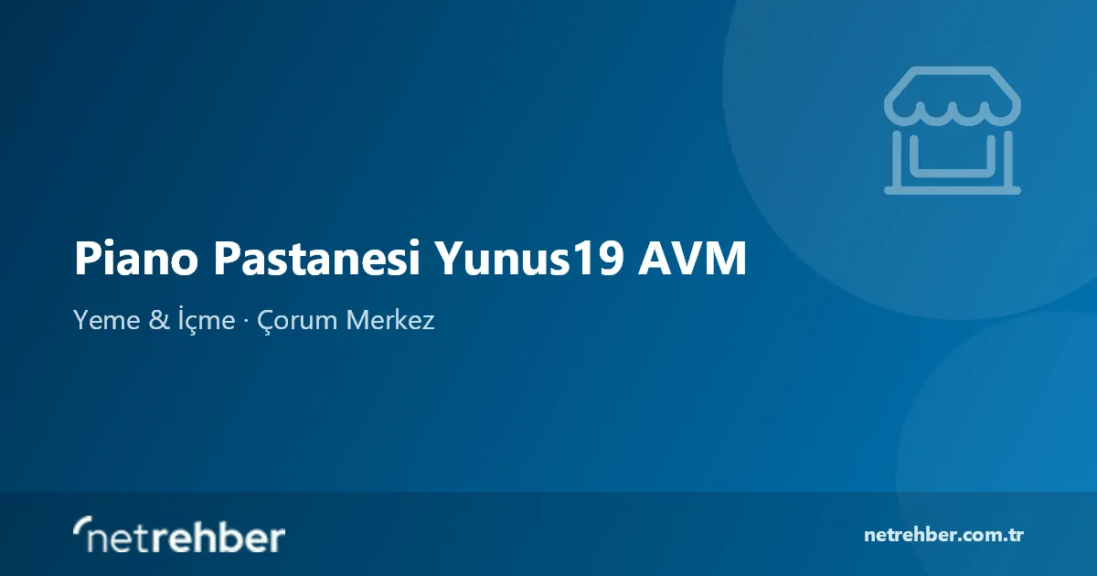 Piano Pastanesi Yunus19 AVM kapak görseli
