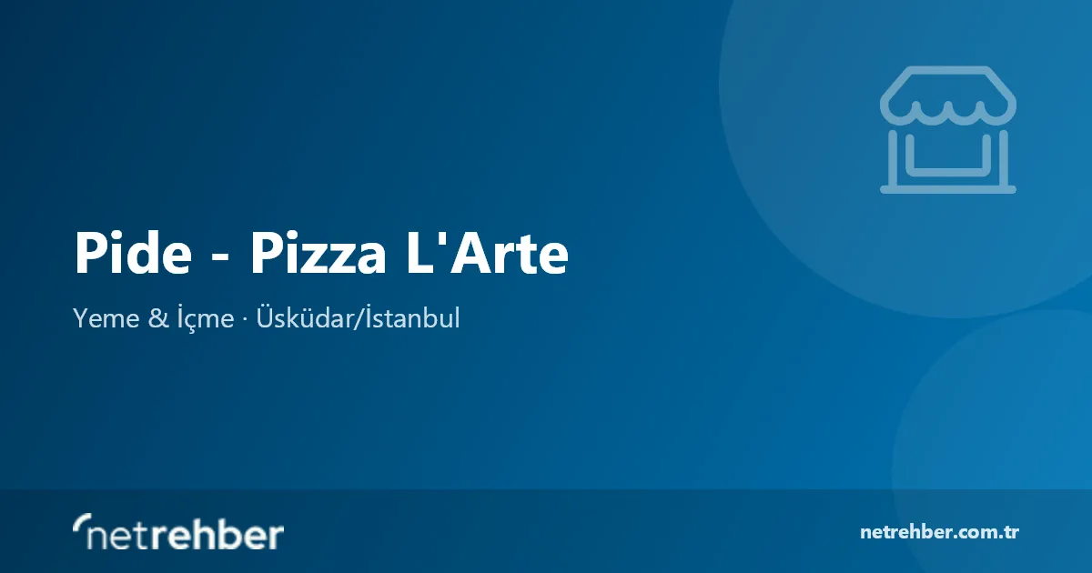Pide - Pizza L'Arte kapak görseli
