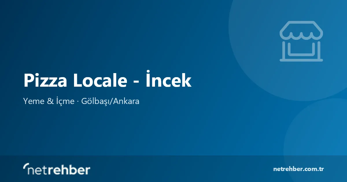 Pizza Locale - İncek kapak görseli