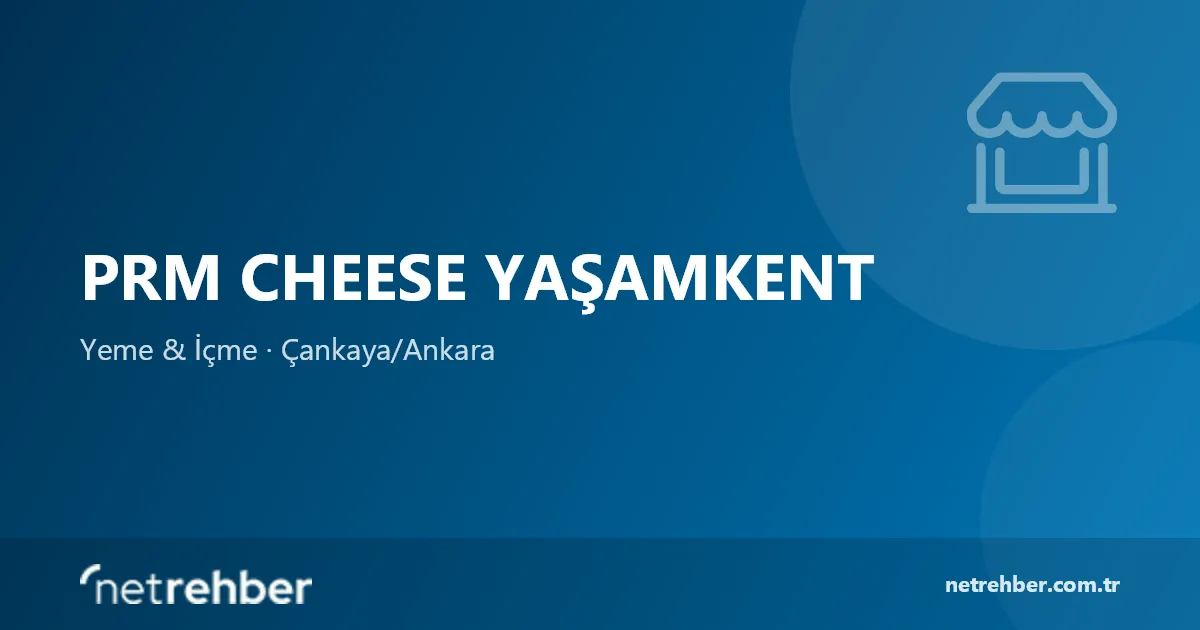 PRM Cheese Yaşamkent kapak görseli