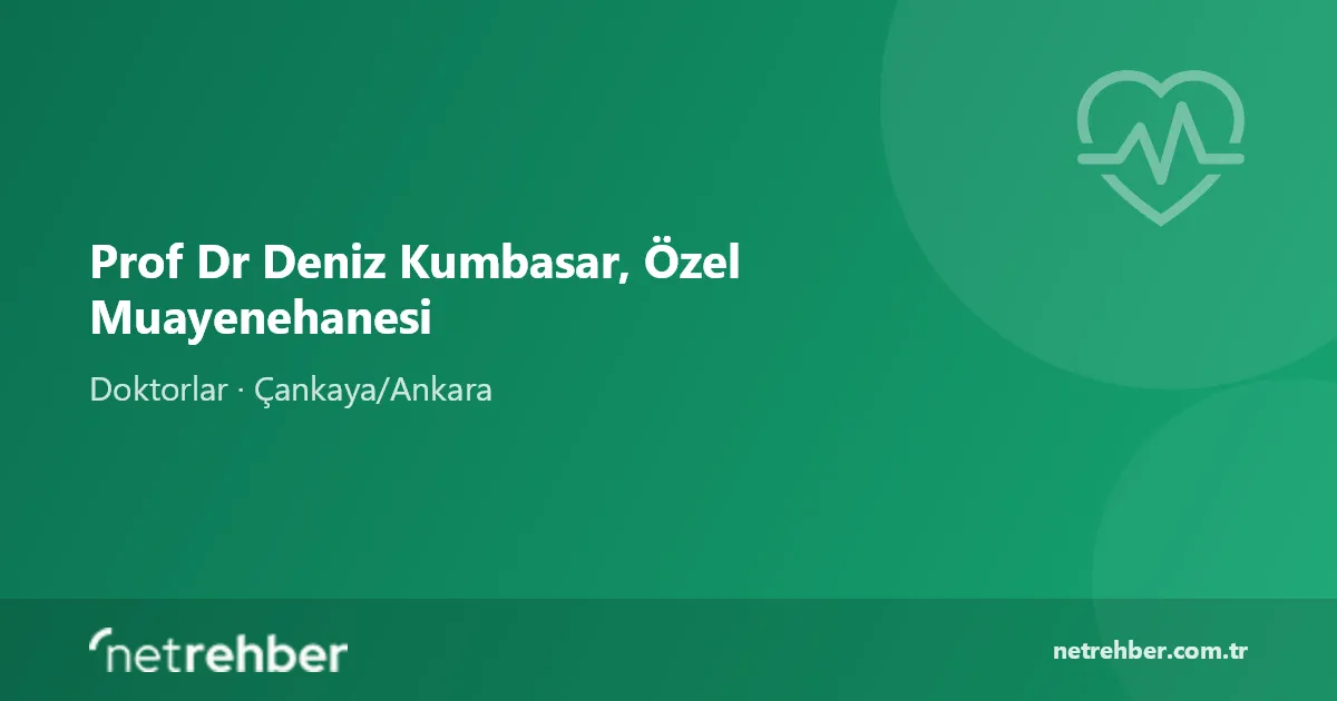 Prof Dr Deniz Kumbasar, Özel Muayenehanesi kapak görseli
