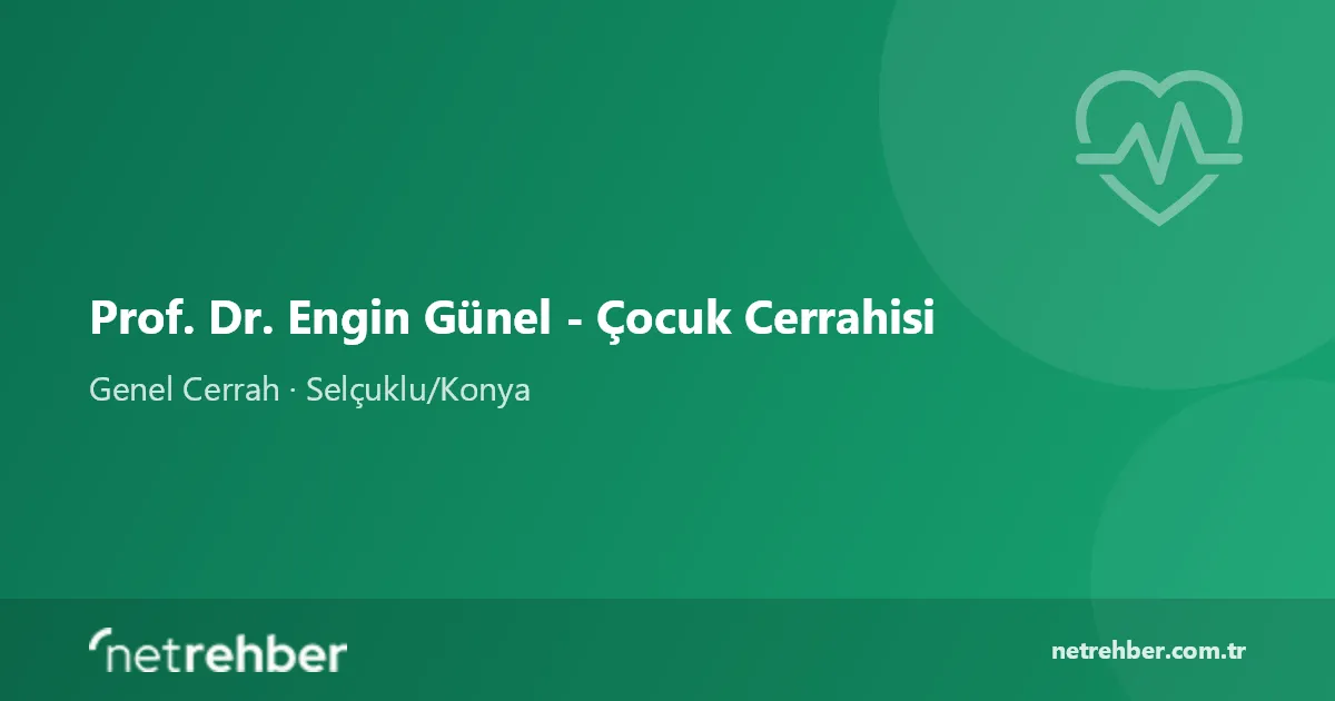 Prof. Dr. Engin Günel - Çocuk Cerrahisi kapak görseli