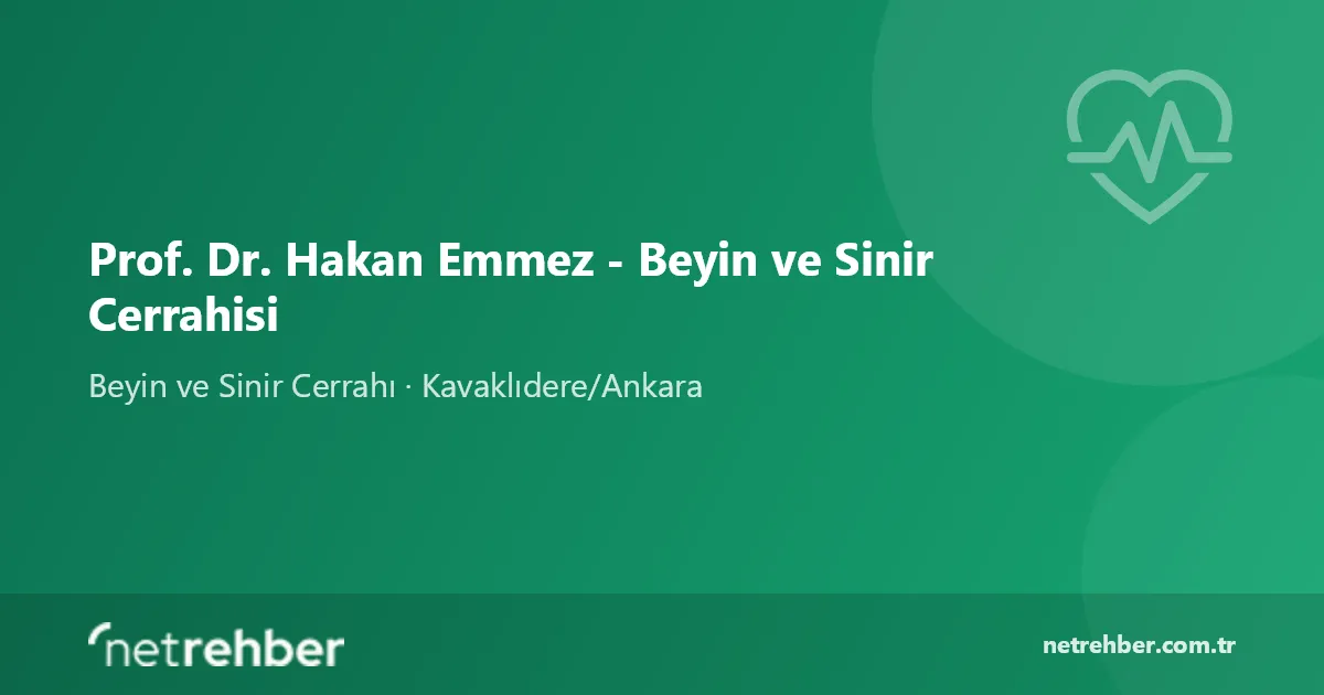 Prof. Dr. Hakan Emmez - Beyin ve Sinir Cerrahisi kapak görseli