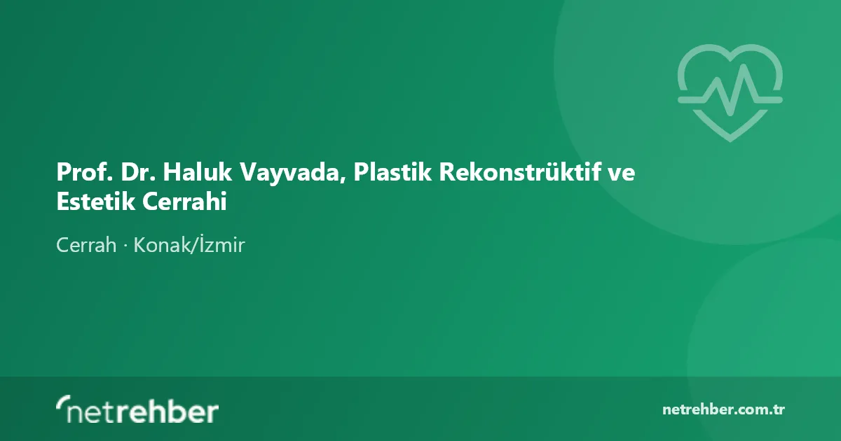 Prof. Dr. Haluk Vayvada, Plastik Rekonstrüktif ve Estetik Cerrahi kapak görseli