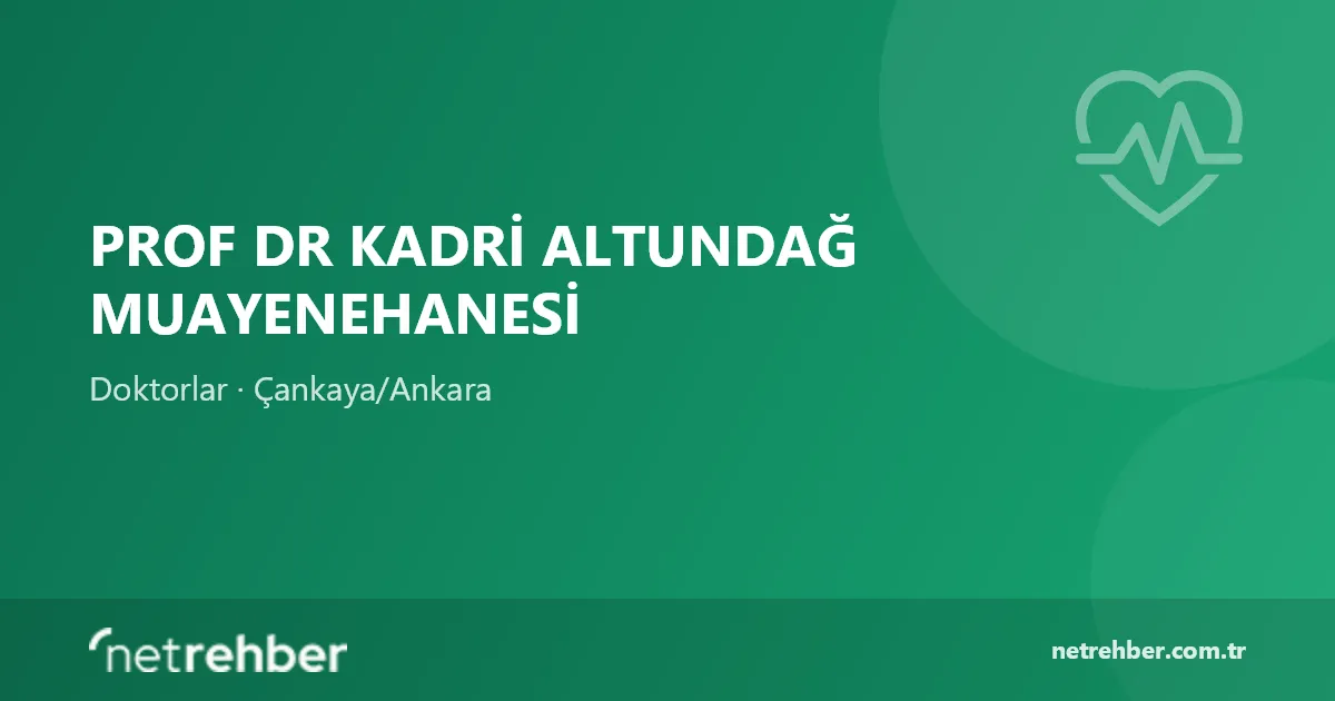 Prof DR Kadri Altundağ Muayenehanesi kapak görseli