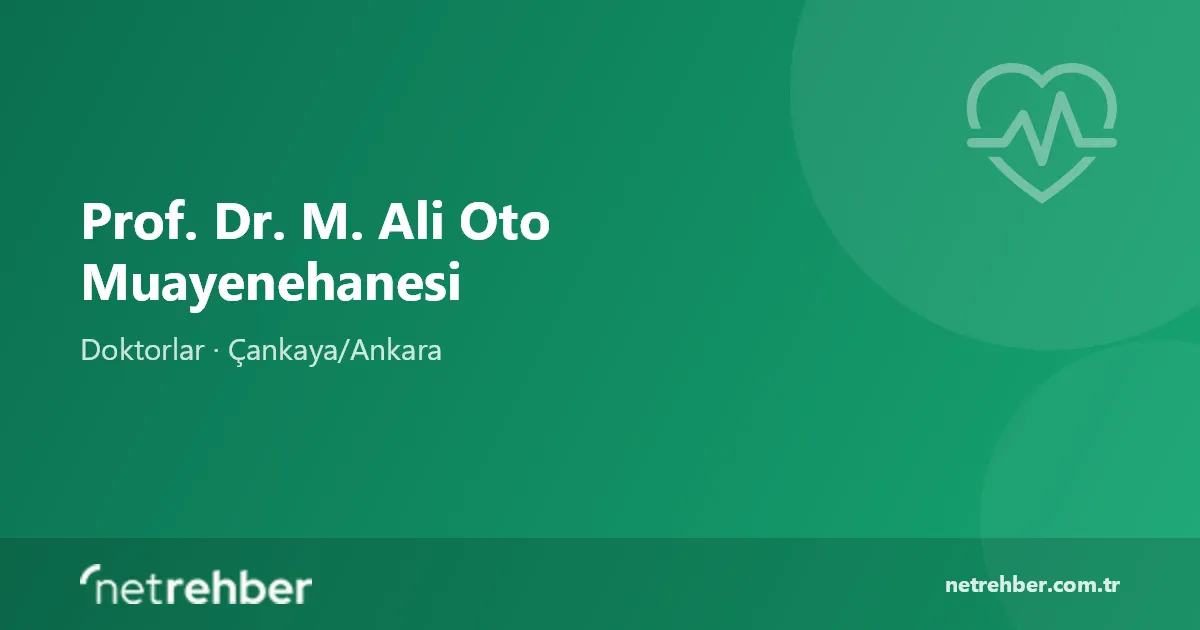 Prof. Dr. M. Ali Oto Muayenehanesi kapak görseli