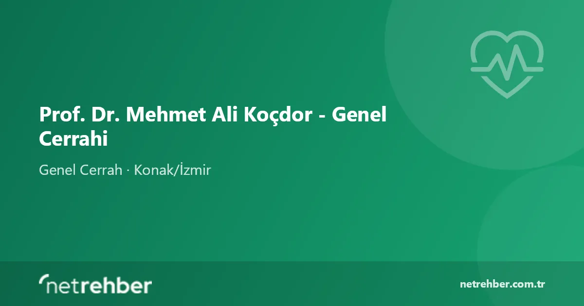 Prof. Dr. Mehmet Ali Koçdor - Genel Cerrahi kapak görseli
