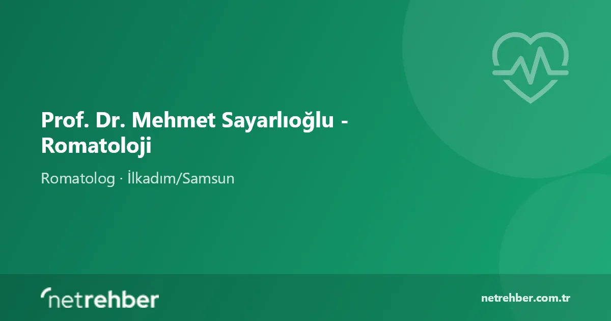 Prof. Dr. Mehmet Sayarlıoğlu - Romatoloji kapak görseli