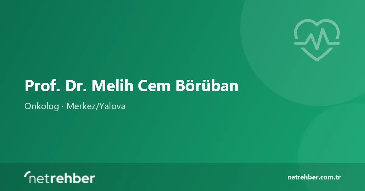 Prof. Dr. Melih Cem Börüban kapak görseli