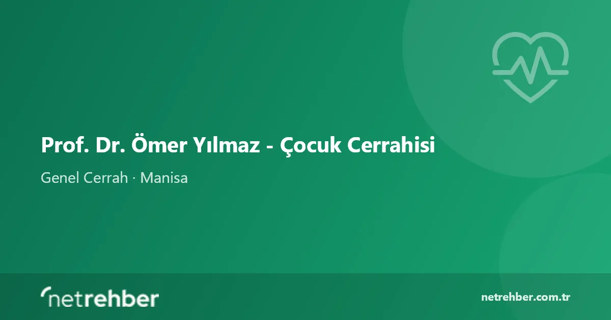 Prof. Dr. Ömer Yılmaz - Çocuk Cerrahisi kapak görseli