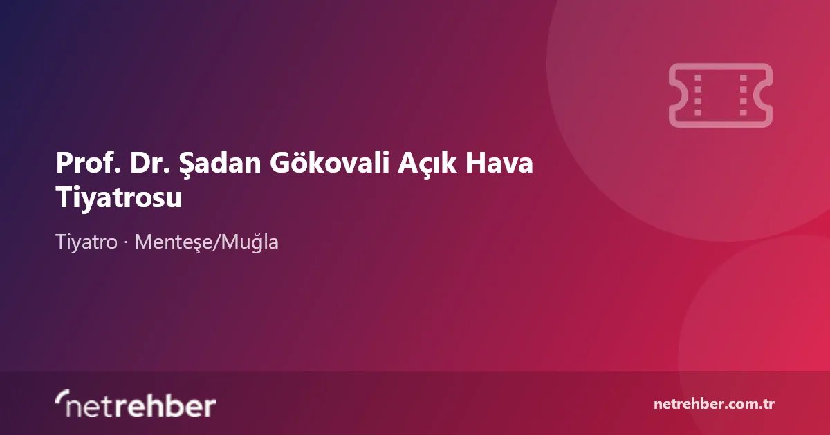 Prof. Dr. Şadan Gökovali Açık Hava Tiyatrosu kapak görseli