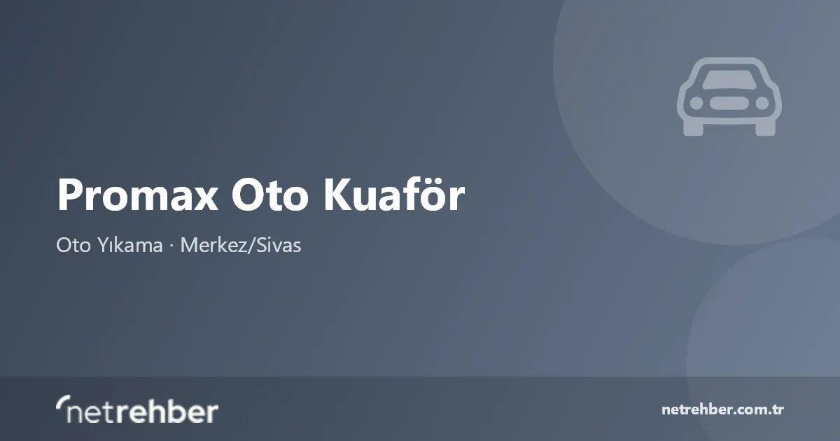 Promax Oto Kuaför kapak görseli