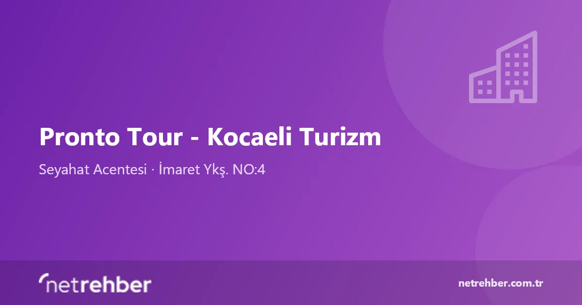 Pronto Tour - Kocaeli Turizm kapak görseli