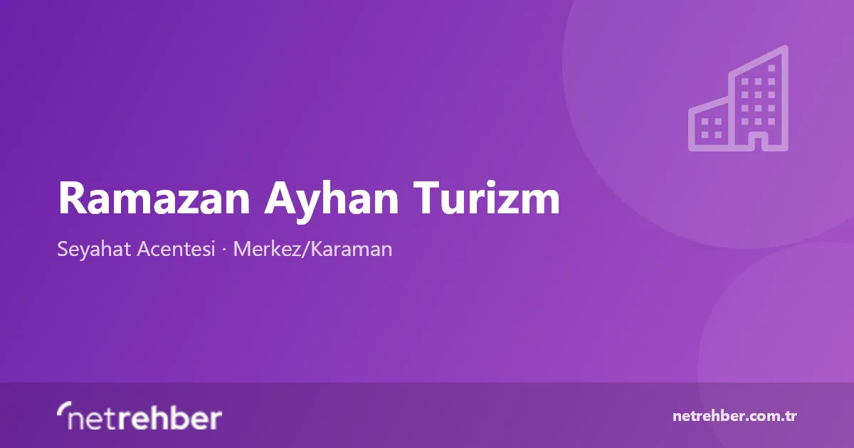 Ramazan Ayhan Turizm kapak görseli
