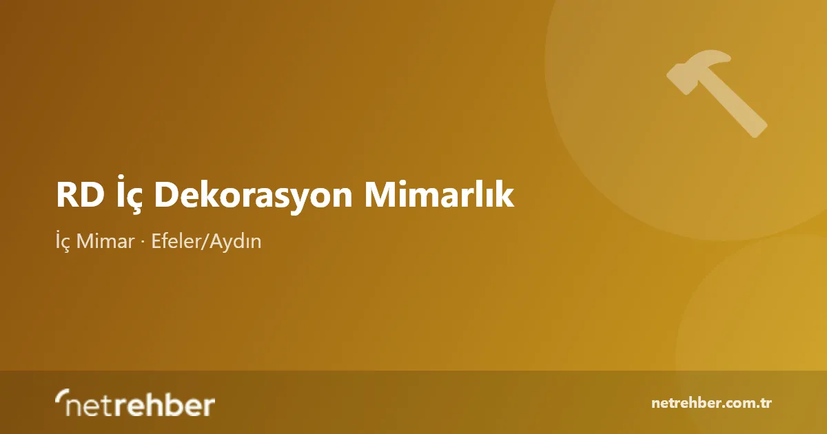 RD İç Dekorasyon Mimarlık kapak görseli