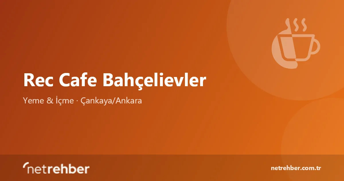 Rec Cafe Bahçelievler kapak görseli