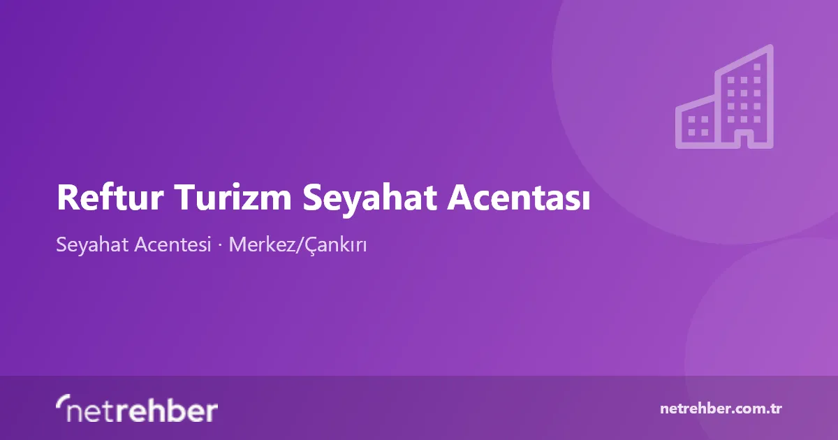 Reftur Turizm Seyahat Acentası kapak görseli