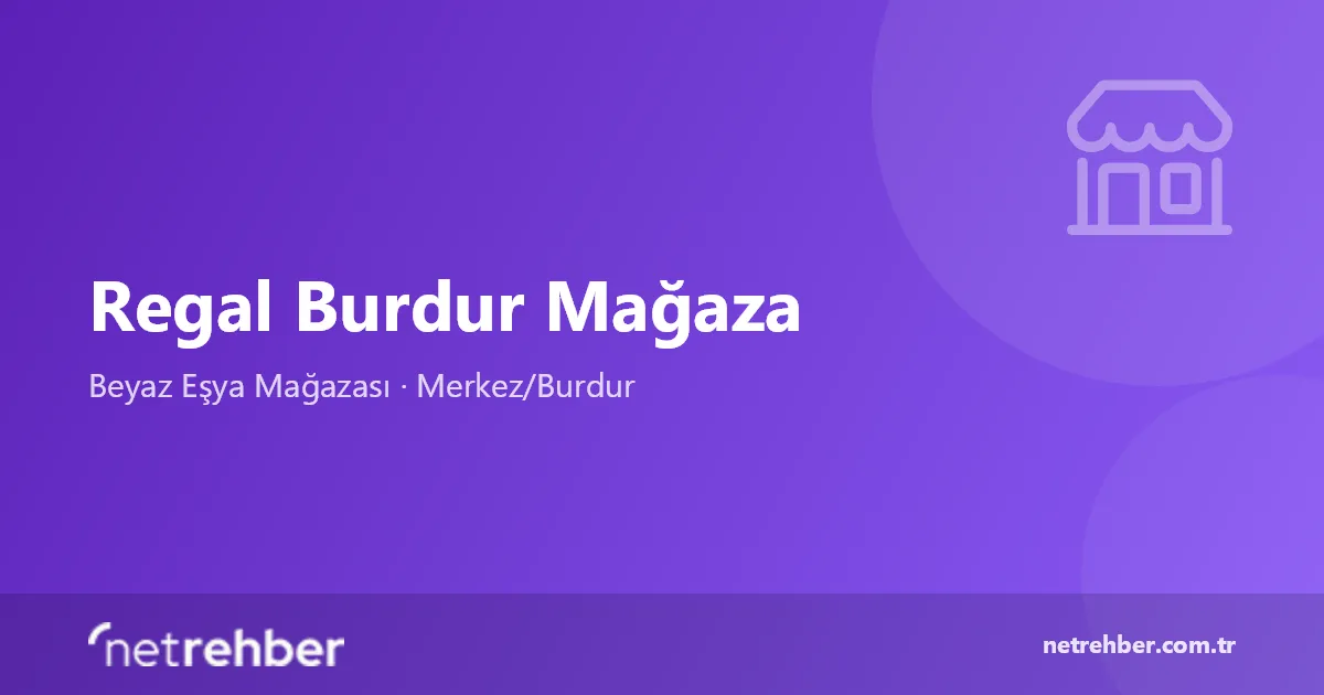 Regal Burdur Mağaza kapak görseli