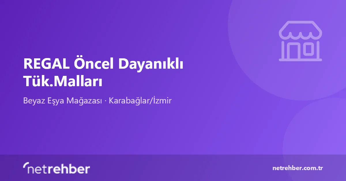 REGAL Öncel Dayanıklı Tük.Malları kapak görseli