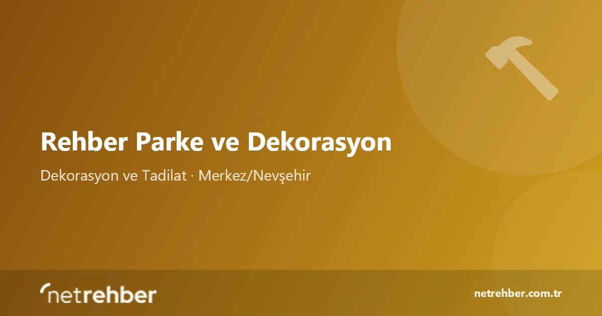 Rehber Parke ve Dekorasyon kapak görseli