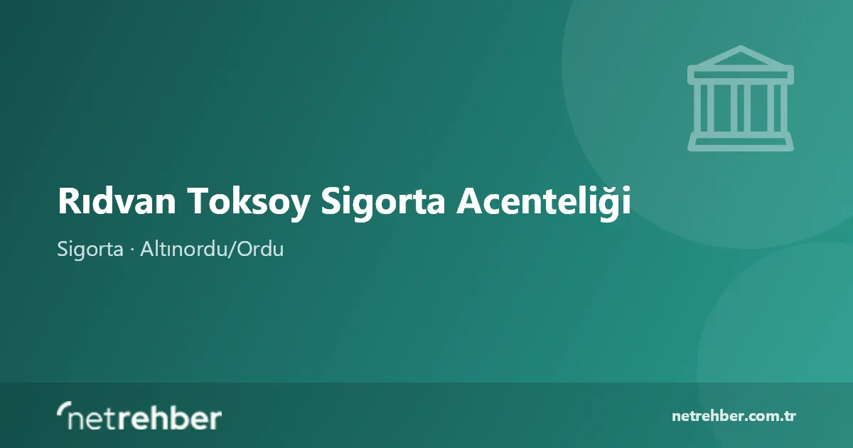 Rıdvan Toksoy Sigorta Acenteliği kapak görseli
