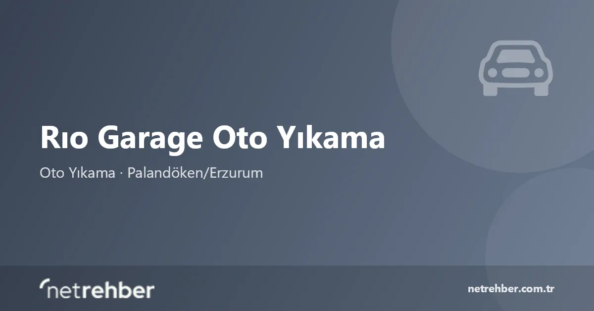 Rıo Garage Oto Yıkama kapak görseli