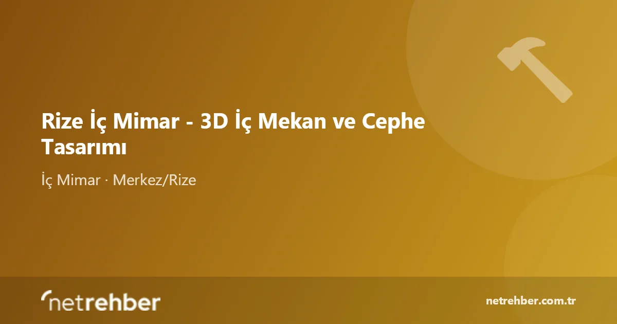 Rize İç Mimar - 3D İç Mekan ve Cephe Tasarımı kapak görseli