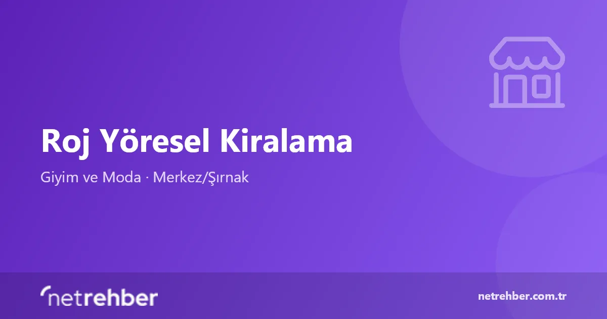 Roj Yöresel Kiralama kapak görseli