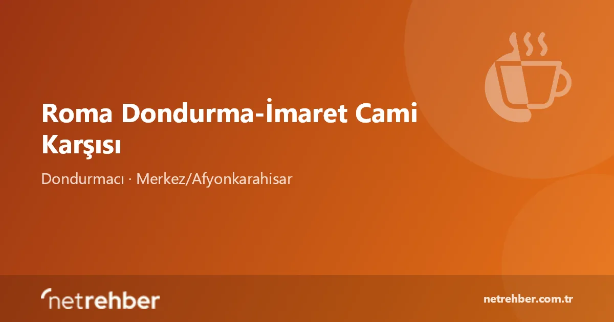 Roma Dondurma-İmaret Cami Karşısı kapak görseli