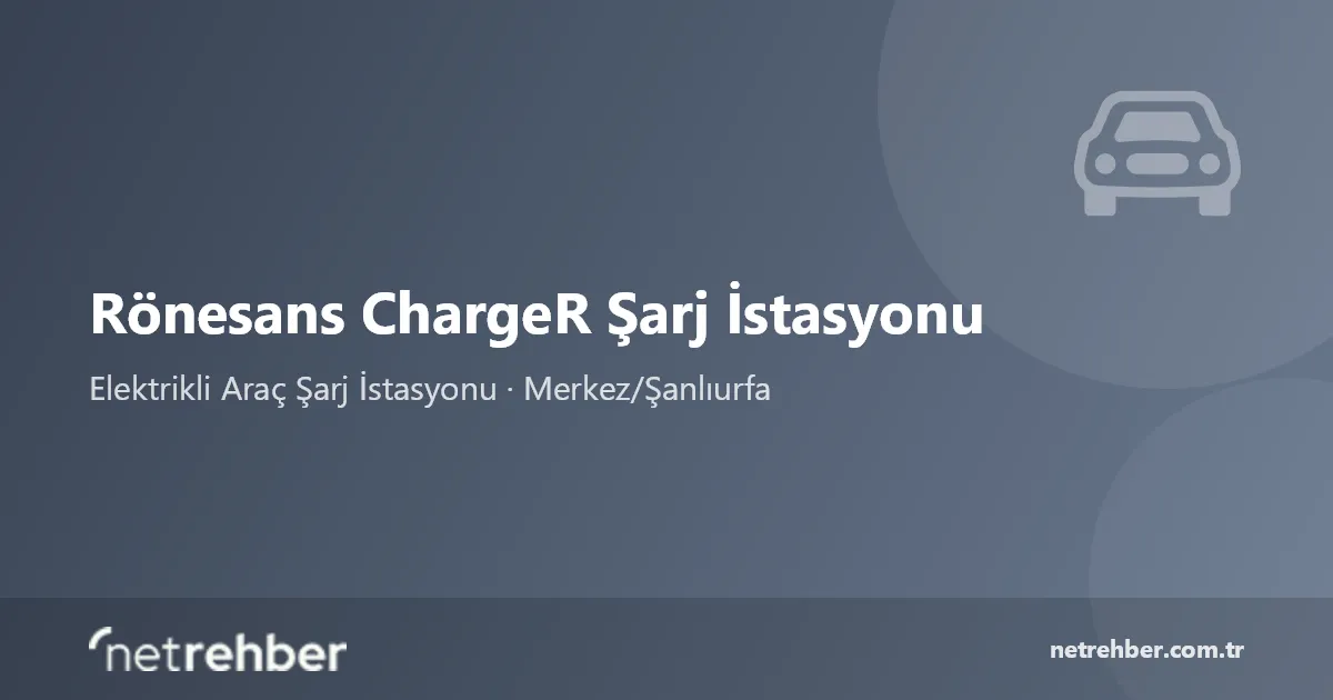 Rönesans ChargeR Şarj İstasyonu kapak görseli