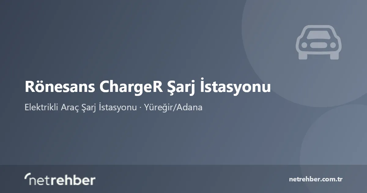 Rönesans ChargeR Şarj İstasyonu kapak görseli