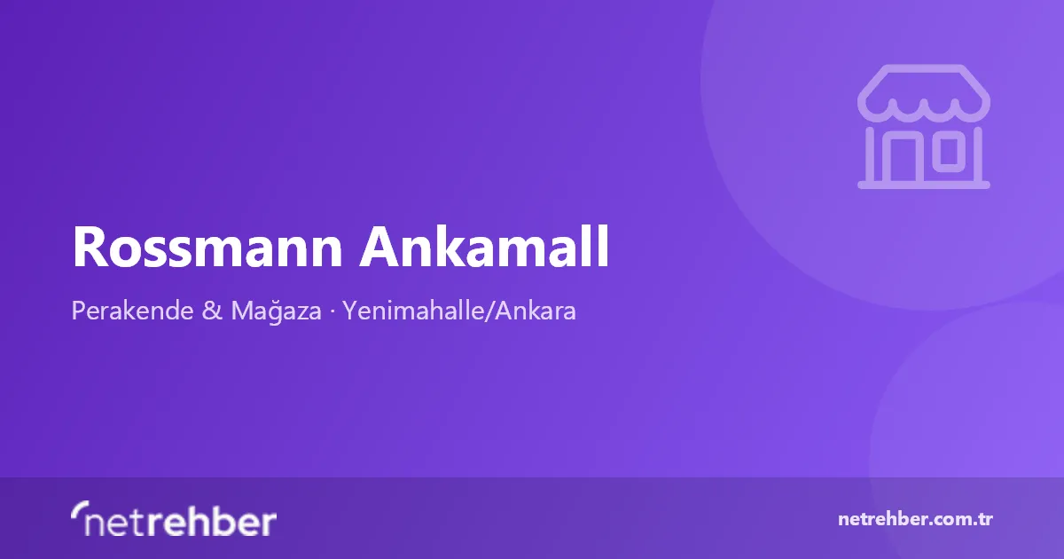 Rossmann Ankamall kapak görseli