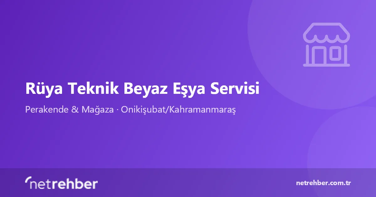Rüya Teknik Beyaz Eşya Servisi kapak görseli