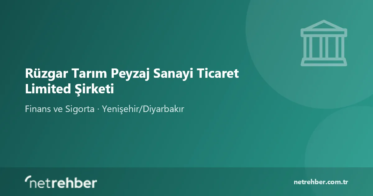 Rüzgar Tarım Peyzaj Sanayi Ticaret Limited Şirketi kapak görseli