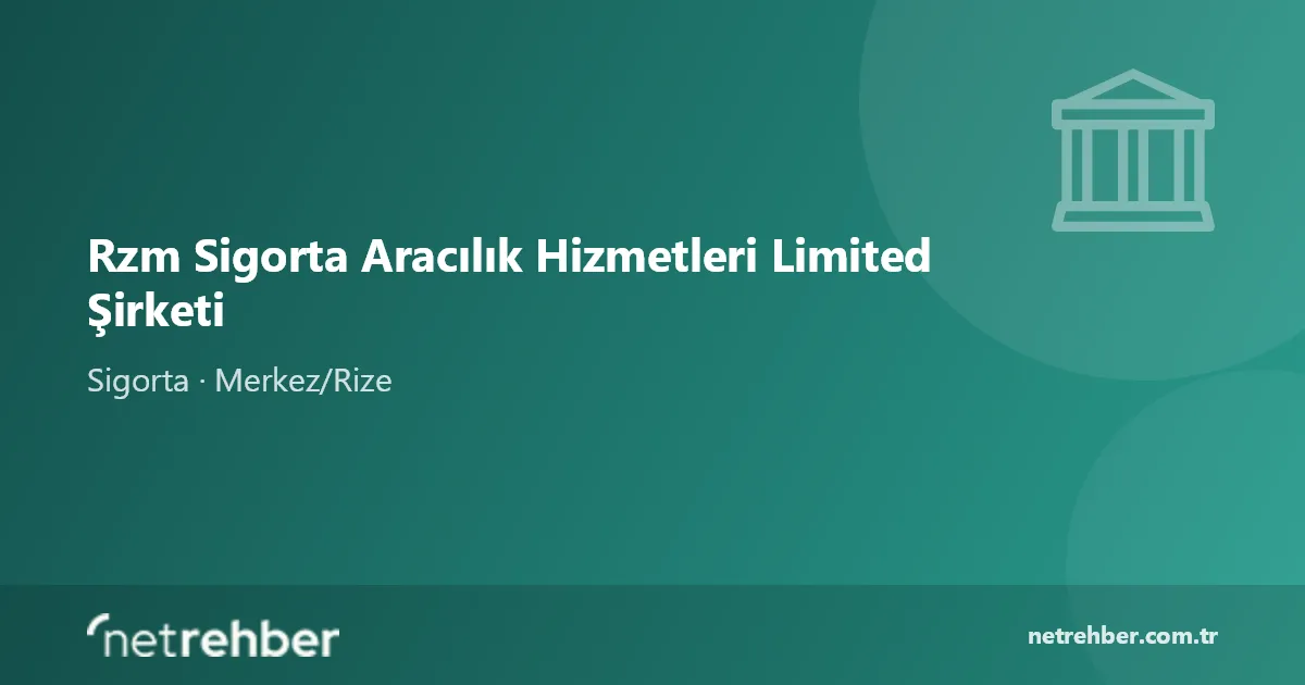 Rzm Sigorta Aracılık Hizmetleri Limited Şirketi kapak görseli