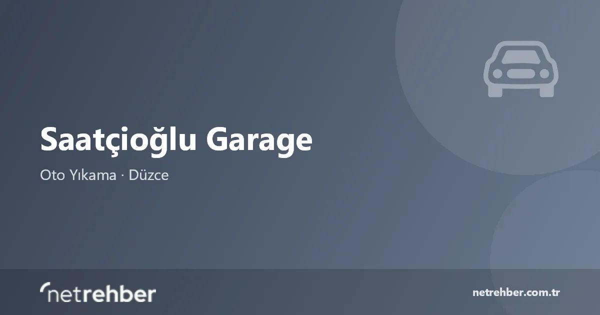 Saatçioğlu Garage kapak görseli