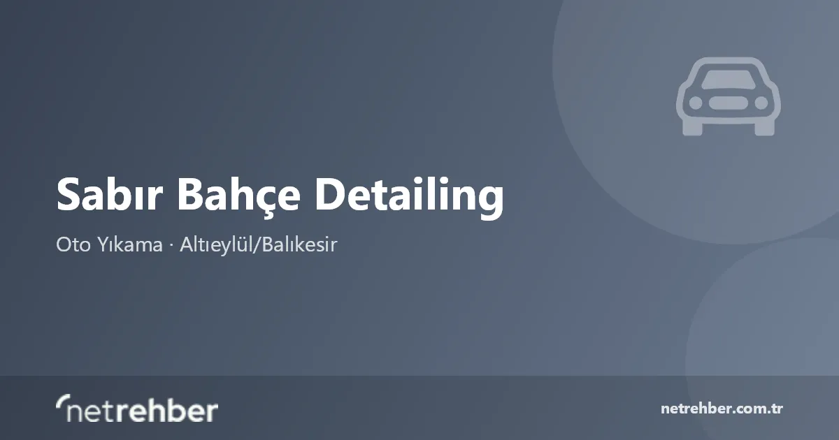 Sabır Bahçe Detailing kapak görseli