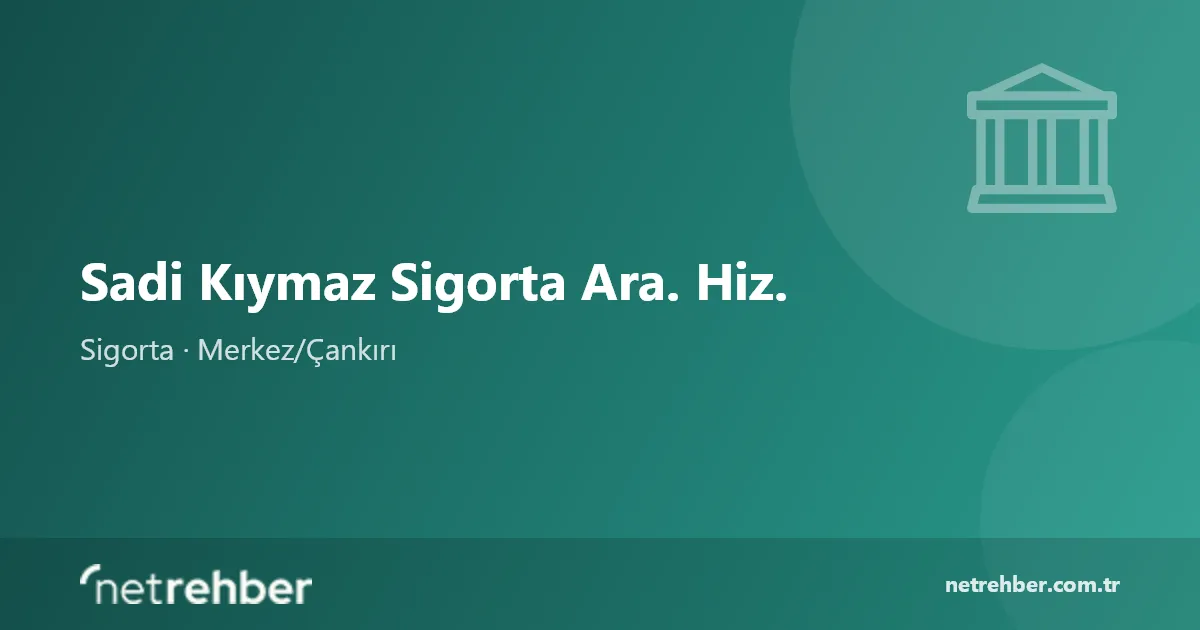 Sadi Kıymaz Sigorta Ara. Hiz. kapak görseli
