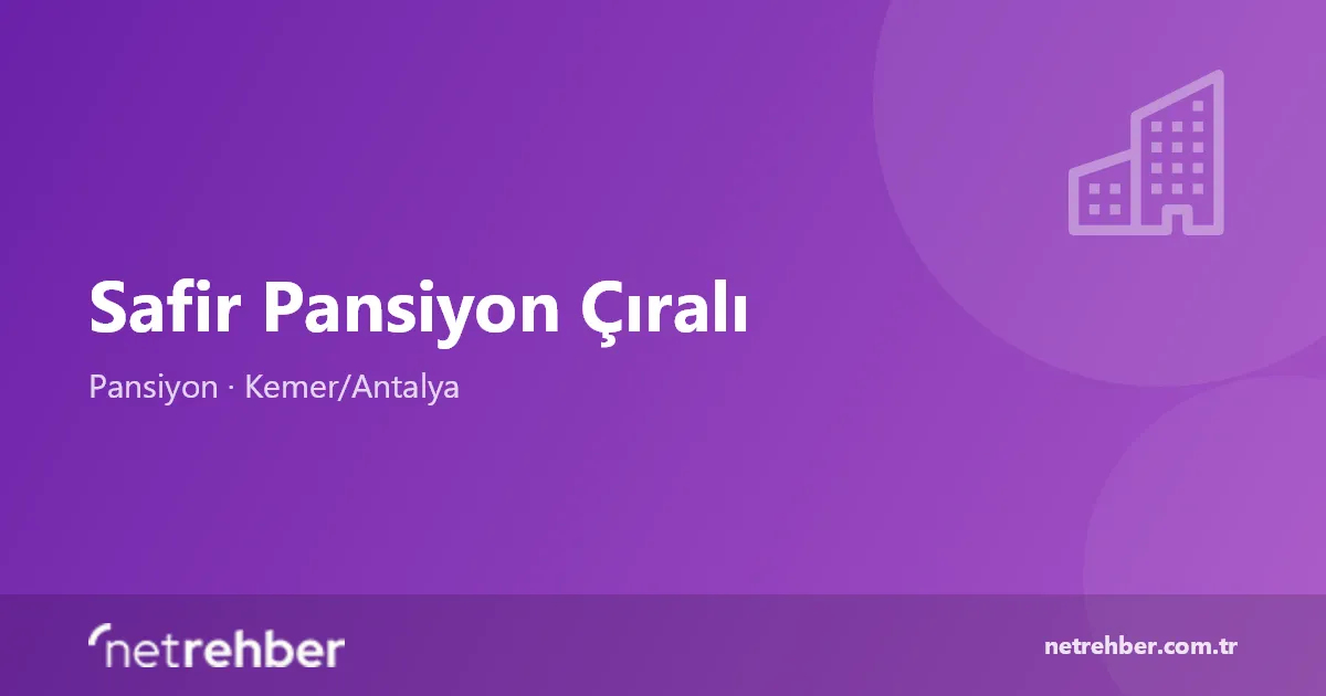 Safir Pansiyon Çıralı kapak görseli