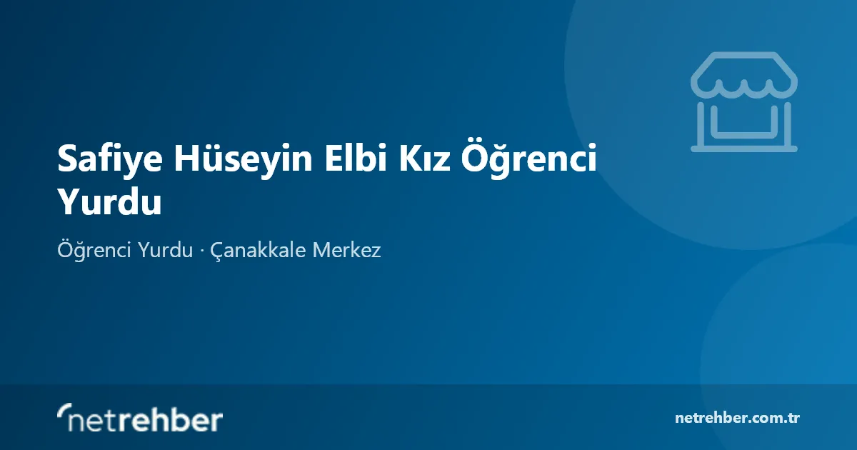 Safiye Hüseyin Elbi Kız Öğrenci Yurdu kapak görseli