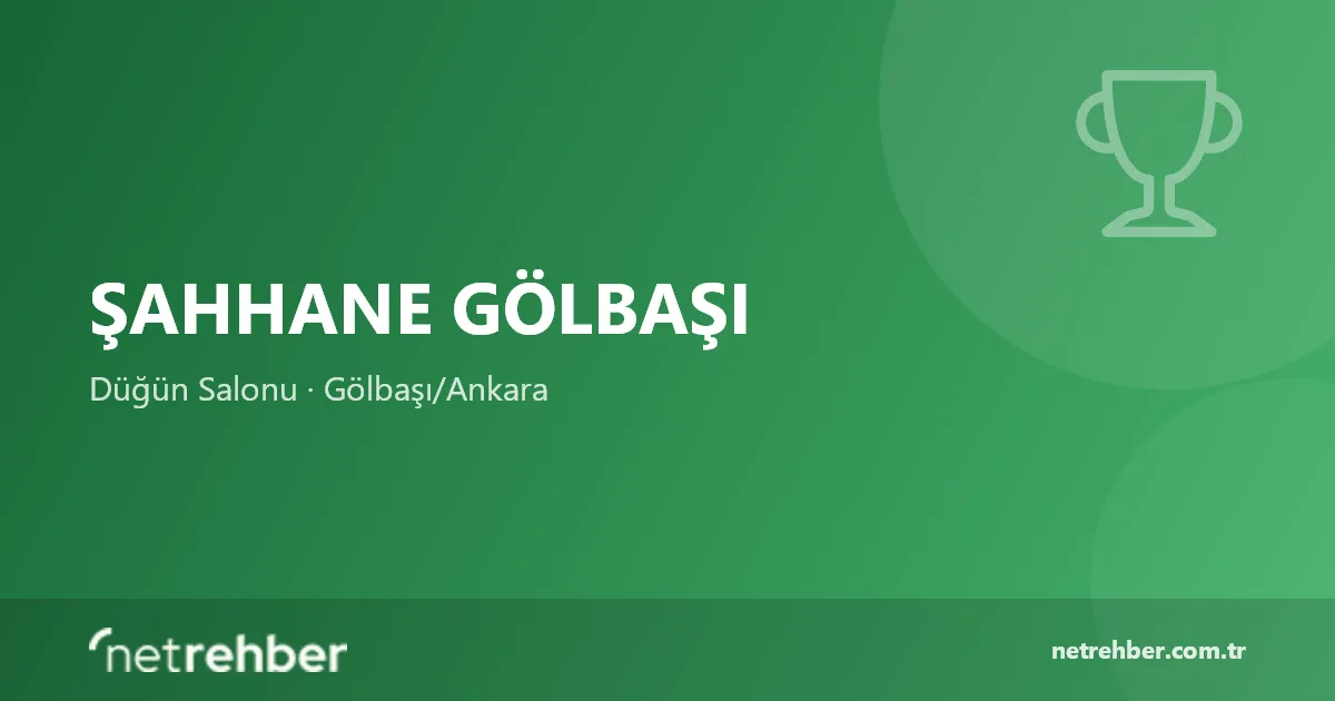 Şahhane Gölbaşı kapak görseli