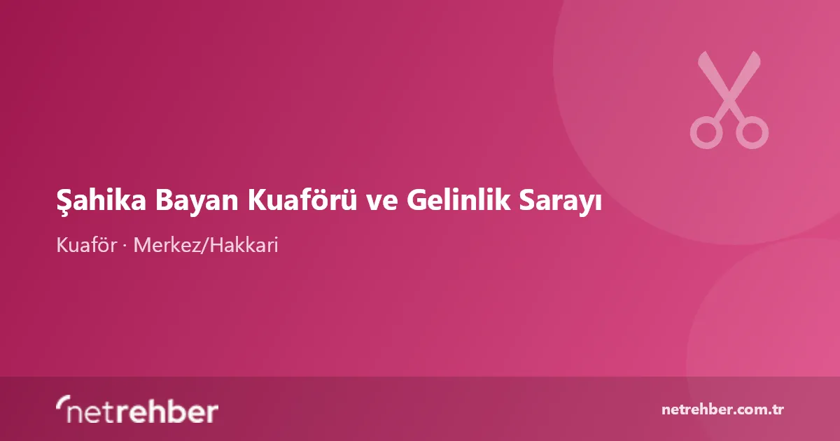 Şahika Bayan Kuaförü ve Gelinlik Sarayı kapak görseli