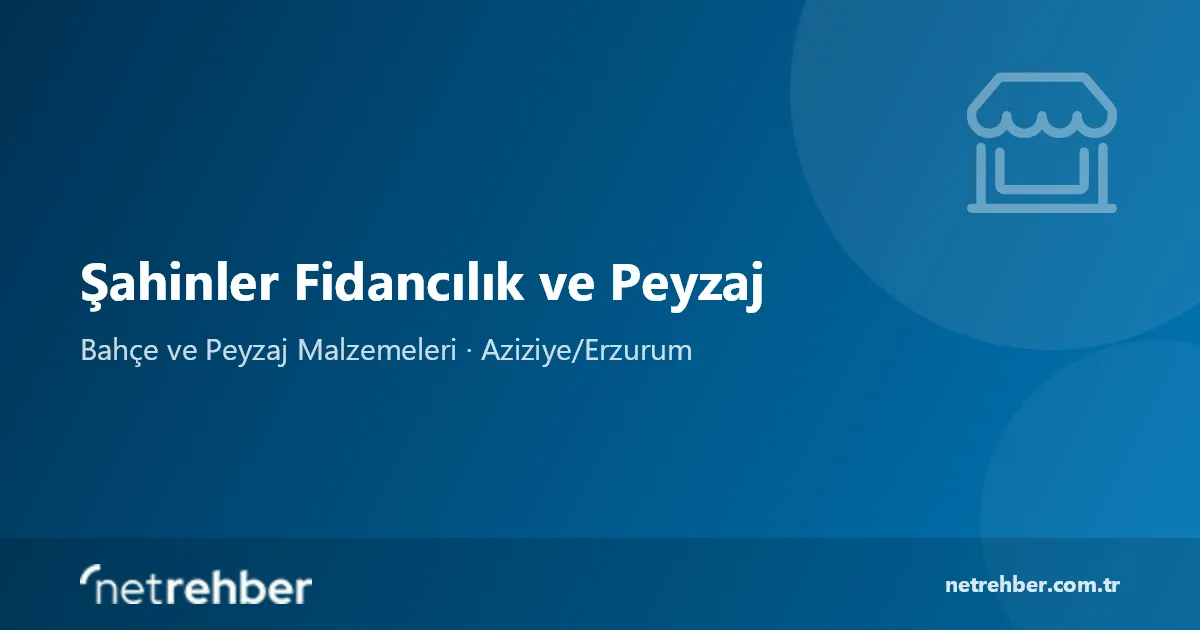 Şahinler Fidancılık ve Peyzaj kapak görseli