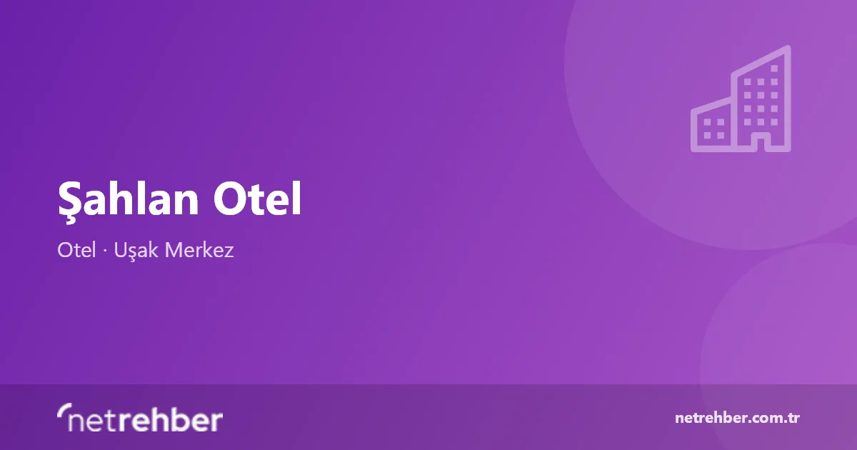 Şahlan Otel kapak görseli